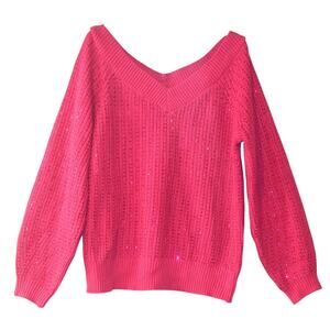 INC International Concepts Women's Embellished Rhinestone Sweater in Pink Tutu